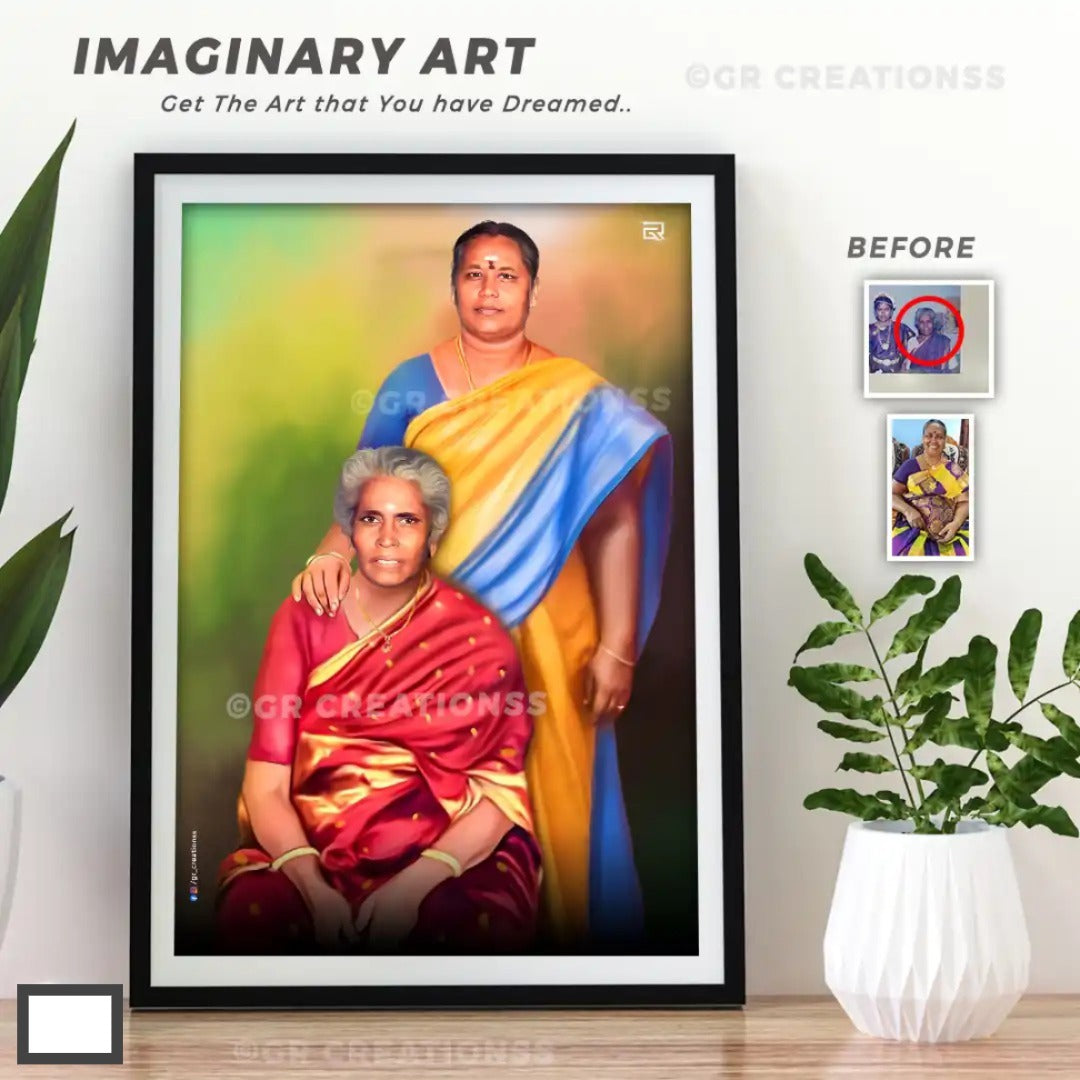 Couple Oil Painting Photo Frame