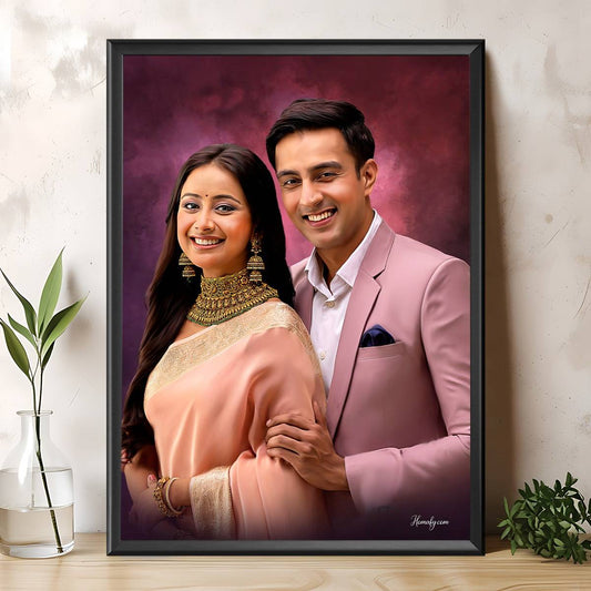 Couple Oil Painting Photo Frame