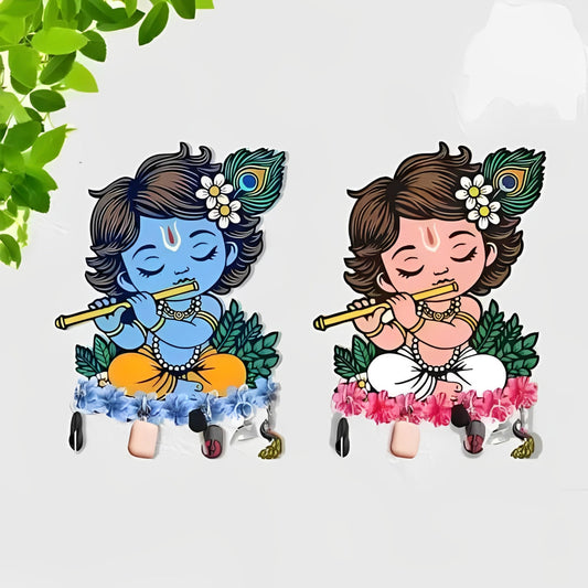 BalKrishna™ Blessings Wooden Krishna Key Holder / Wall Organizer