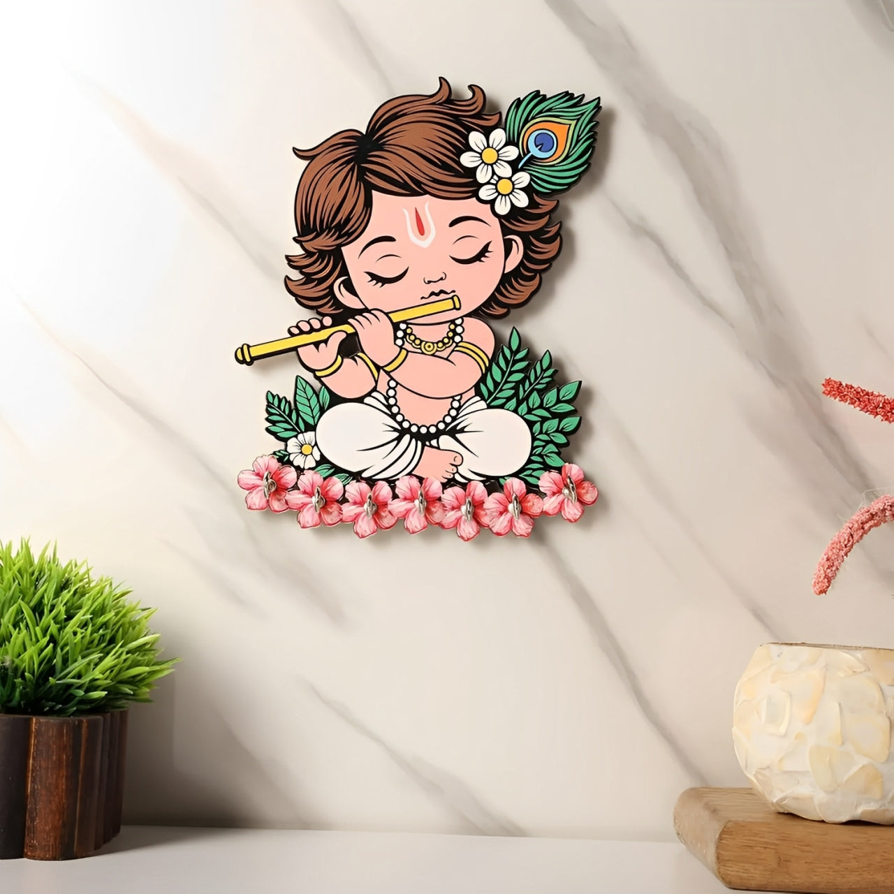 BalKrishna™ Blessings Wooden Krishna Key Holder / Wall Organizer