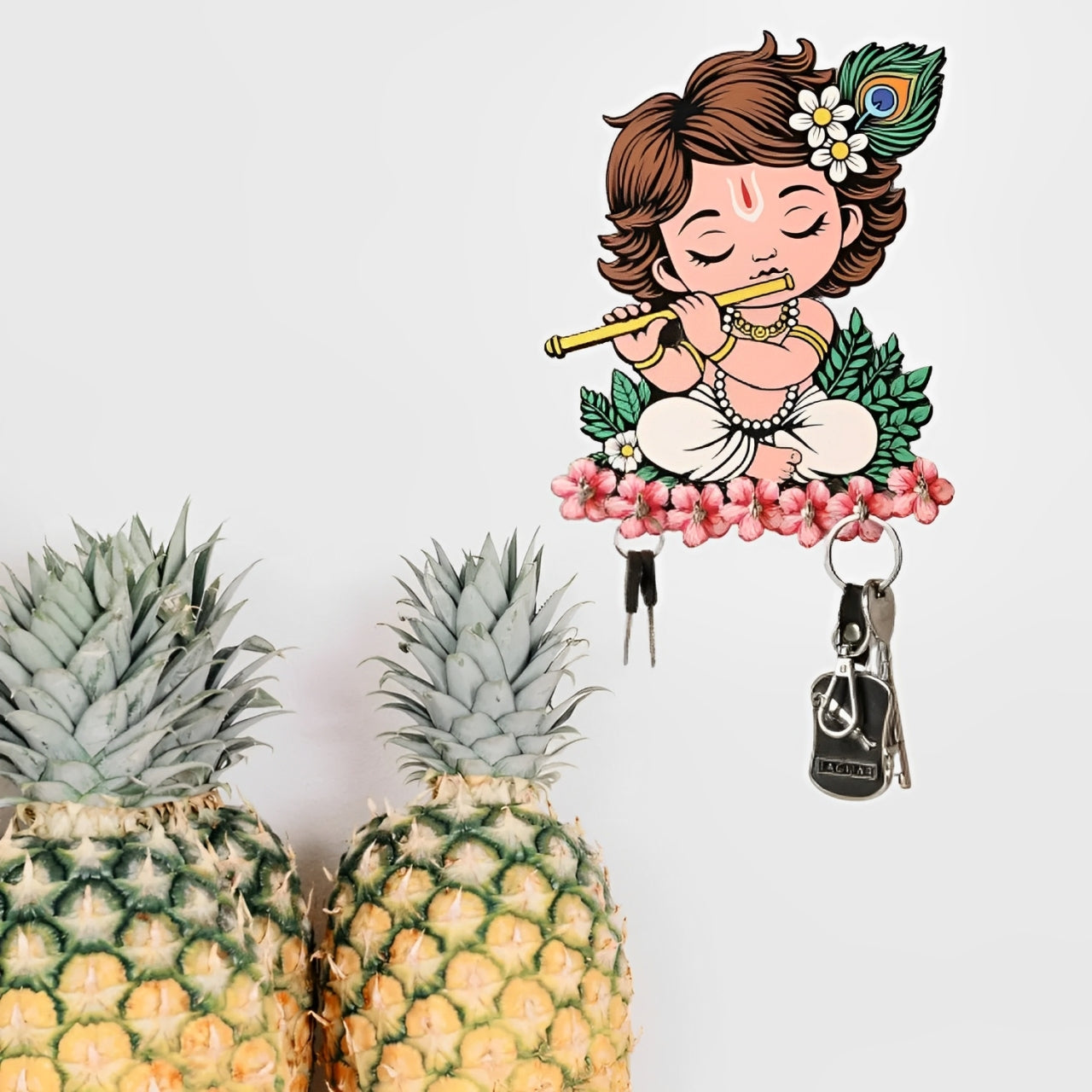 BalKrishna™ Blessings Wooden Krishna Key Holder / Wall Organizer