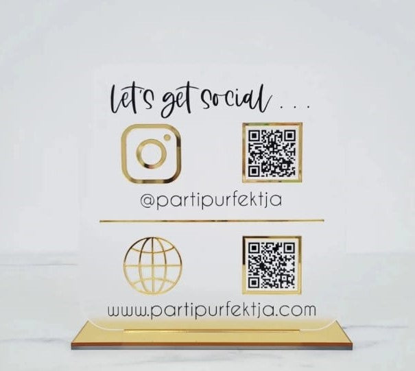 Custom Acrylic "Let's Get Social" Plaque – Boost Your Brand Presence!