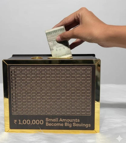 GIftgasmic™ Shri Swami Samarth Wooden Money Bank – Savings with Divine Blessings (₹1 Lakh Challenge Edition)